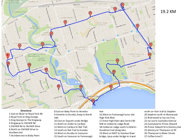 Rail Trail Routes 19 km route map